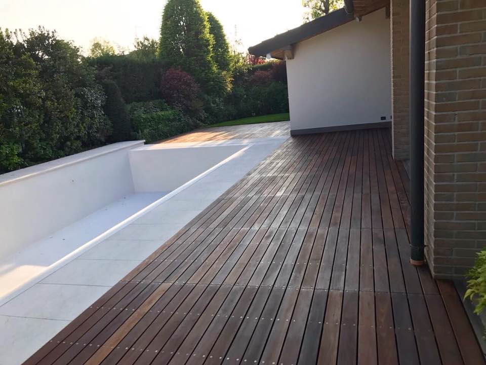 Wooden pool deck protection
